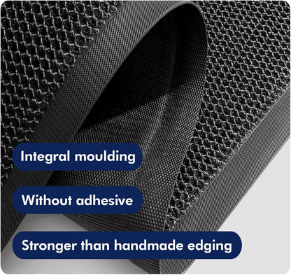 Front Door Mat Indoor/Outside Entrance 35"x24" Waterproof,Rubber Heavy Duty Outdoor Rug for Back Door Dirt Trapping,All Weather Entryway Mat,Black and White