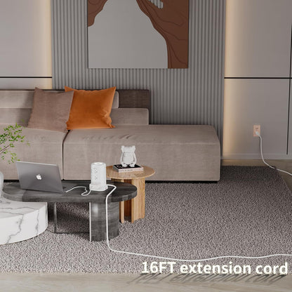 Long Surge Protector Power Strip 16 FT Cord, PD20W USB C Power Strip Tower with Night Light, Extension Cord with Multiple Outlets with 4 USB Ports, PASSUS Charging Station Home Office Essentials White