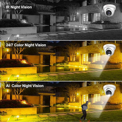 Anpviz 8MP PoE IP Camera, Built-in Mic, 512GB SD Slot, Security 4K Turret IP Camera Outdoor Indoor, Smart Color Night Vision 100ft, Human & Vehicle Detection, NDAA Compliant (U Series)