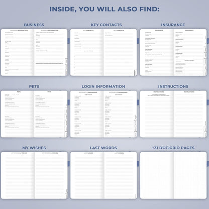 Clever Fox End of Life Planner – Final Arrangements Organizer for Beneficiary, Will Preparation, Last Wishes & Funeral Planning, A5 (Midnight Blue)