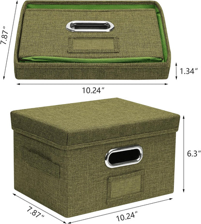Greeting Card Organizer and Storage Box with 20 Pcs Adjustable Dividers, Storing Cards with 84 Pcs Labels Perfect for Storing Greeting Cards, Envelopes, Photos 1 Pack Olive Green