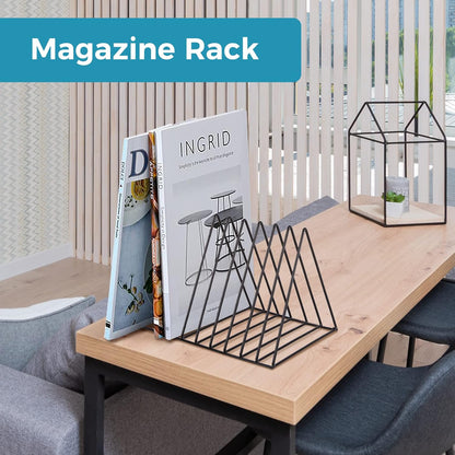 Paper Organizer for Desk - 2 Pack Office Organization Vertical File Folder Organizer for Desk Top File Sorter Rack Mail Sorter Organizer Magazine File Holder Storage Display Book Organizer Desktop