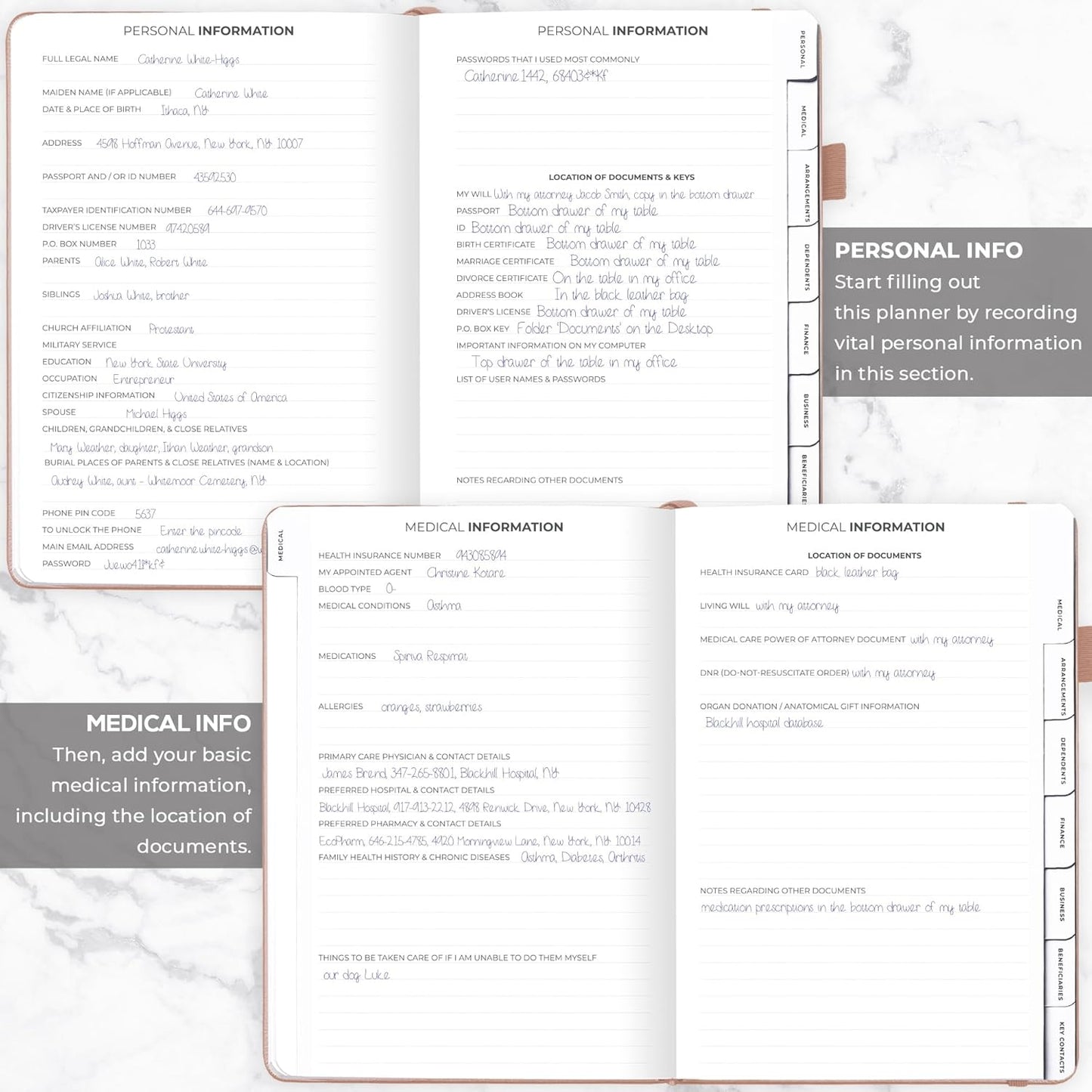 Clever Fox End of Life Planner – Final Arrangements Organizer for Beneficiary, Will Preparation, Last Wishes & Funeral Planning, A4 (Rose Gold)