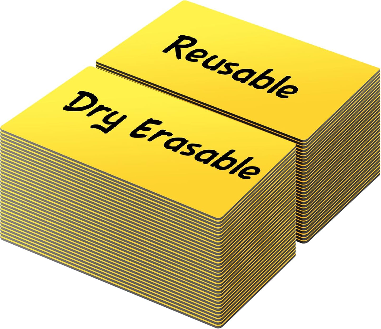 LLPT Dry Erase Magnetic Labels 2" x 4" 50 Packs Blank Writable Magnet Stickers Reusable for Refrigerator Shelf Whiteboard Toolbox Craft and Other Metallic Surfaces Yellow (DML2040YW)