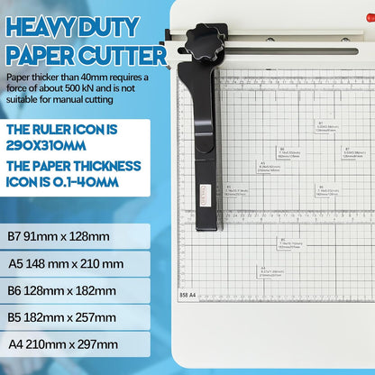 12 Inch A4 Guillotine Paper Cutter Heavy Duty Paper Cutter 400 Sheet Capacity Stack Cards Trimmer Steel Slicer with Metal Base for Cards Leather Office Home School (Beige)