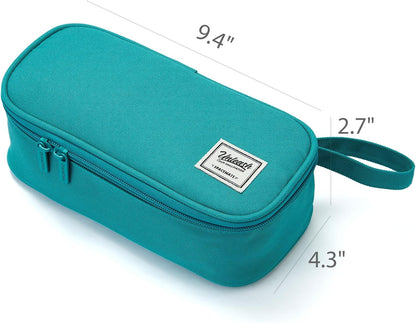 Pencil Case Pouch Box Bag School Supplies Girls Boys Kids, Cute Preppy Stuff Large Big Capacity Aesthetic Pen Organizer, Back to College Stationary, Teal, Standard Stlye, 1800ml