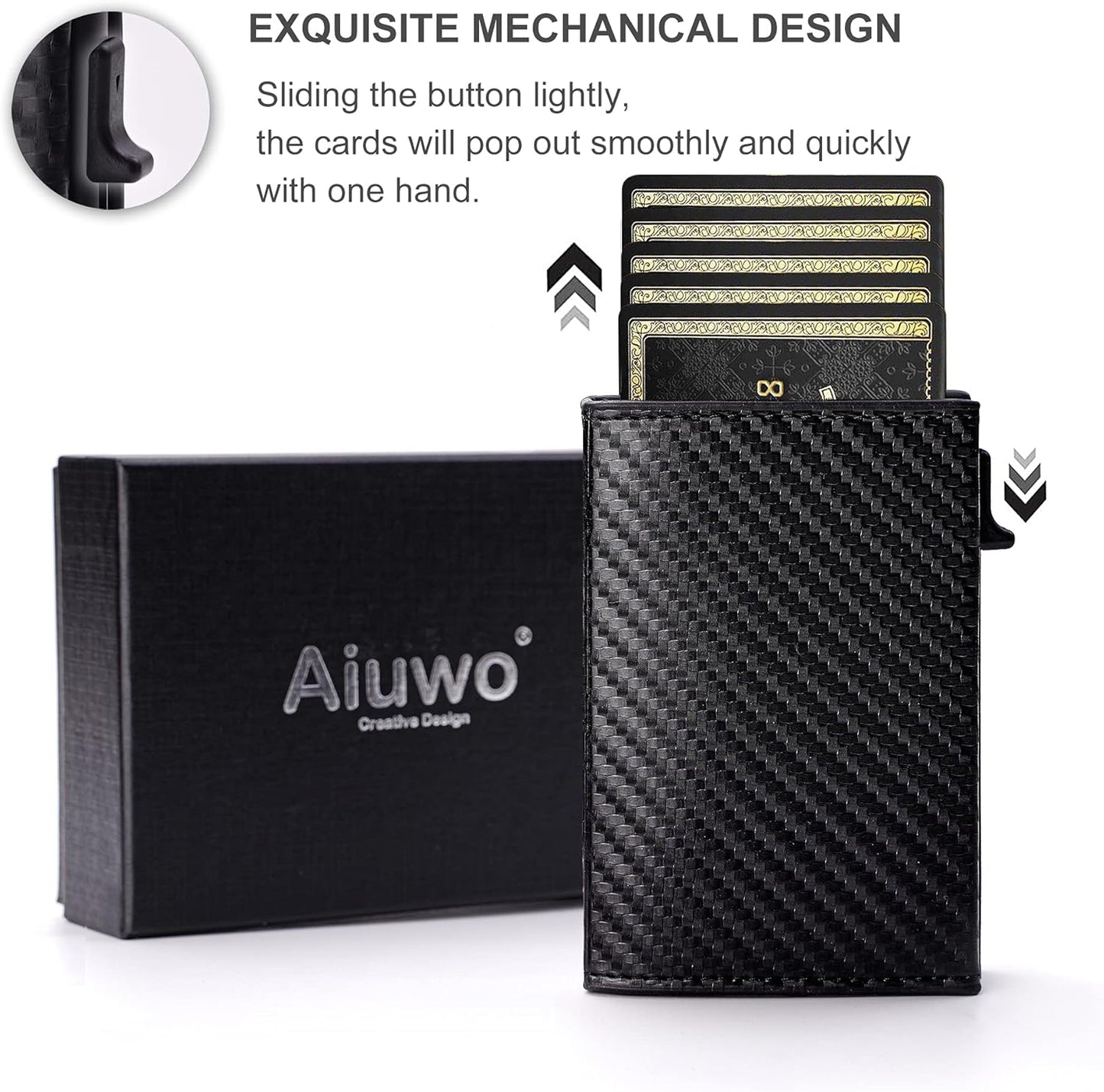 Aiuwo Airtag Wallet for Men,Mens Wallet Card Holder,Smart,Slim,Minimalist Wallet,Credit Cards Holder RFID Blocking Wallet (Airtag Wallet, Carbon Fiber)