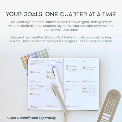 90-Day Quarterly Planner - Entrepreneur Goal Setting & Project Management, Undated 3-Month Productivity Planner for Small Business Owners, Dark Gray