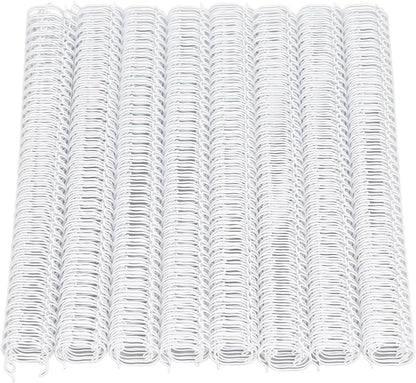 100 Pack Double Loop Wire Binding Spines, YolieraArt Wire Binding Spines, 7/16 Inch Binding Wire for Letter Size (80 Sheet Capacity, 100P, 3:1 Pitch, White)