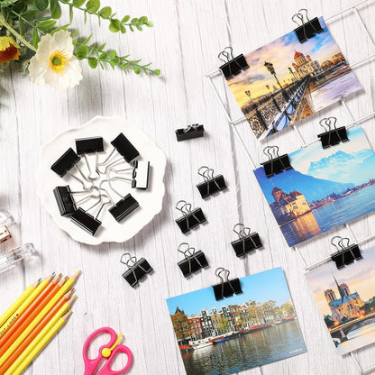 Jetec 500 Pieces 1. 25 Inch Black Binder Clips Bulk Large Paper Clamps Metal Paper Clips for Teachers Students Classroom Business Office and School Office Supplies