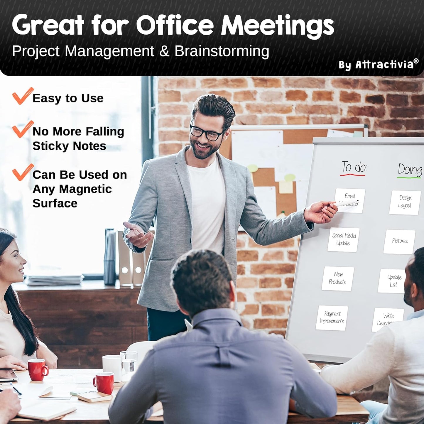 Dry Erase Magnetic Labels 3.7 x 2.8 in, Medium Dry Erase Magnets, 20-Pack, White Erasable Write-On All-Purpose Labels, for Office, Education, Home, Whiteboard