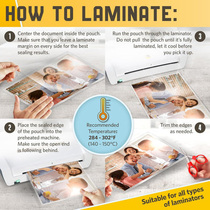 Matte Laminating Sheets 9” x 14.5”, 3 Mil Thick, 50 Pack, Legal Size Matte Thermal Laminating Pouches 8.5 x 14