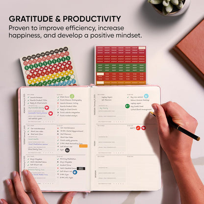 Undated, 2025 Planner, 5.8” x 8.3” - The #1 Productivity Planner to Achieve Your 2025 Goals - Planner 2025-2026 by PRODUCTIVITY STORE (A5, PINK)
