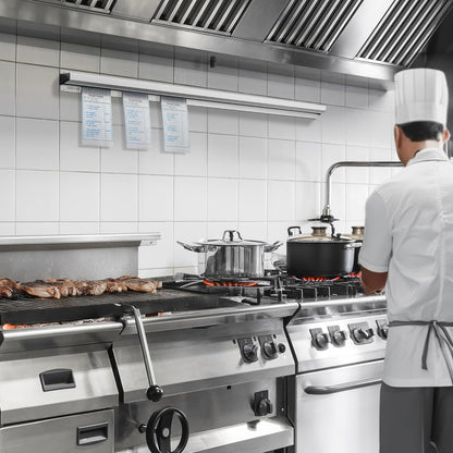 GRIDMANN 44-inch Slide Check Rack, Aluminum Restaurant Ticket Holder for Commercial Kitchen Food Orders