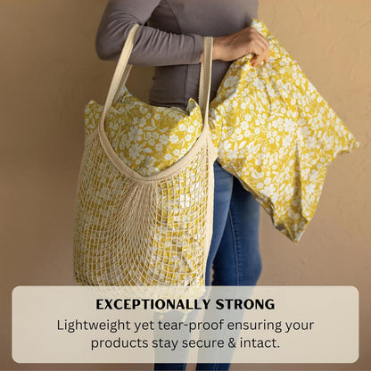 Poly Mailers 14.5x19 Inch 50 Pack Extra-Large Shipping Bags Strong Thick Mailing Envelopes Self Sealing Adhesive Waterproof & Tear Proof | Small Business Packaging for Clothing - Floral Mustard Yellow