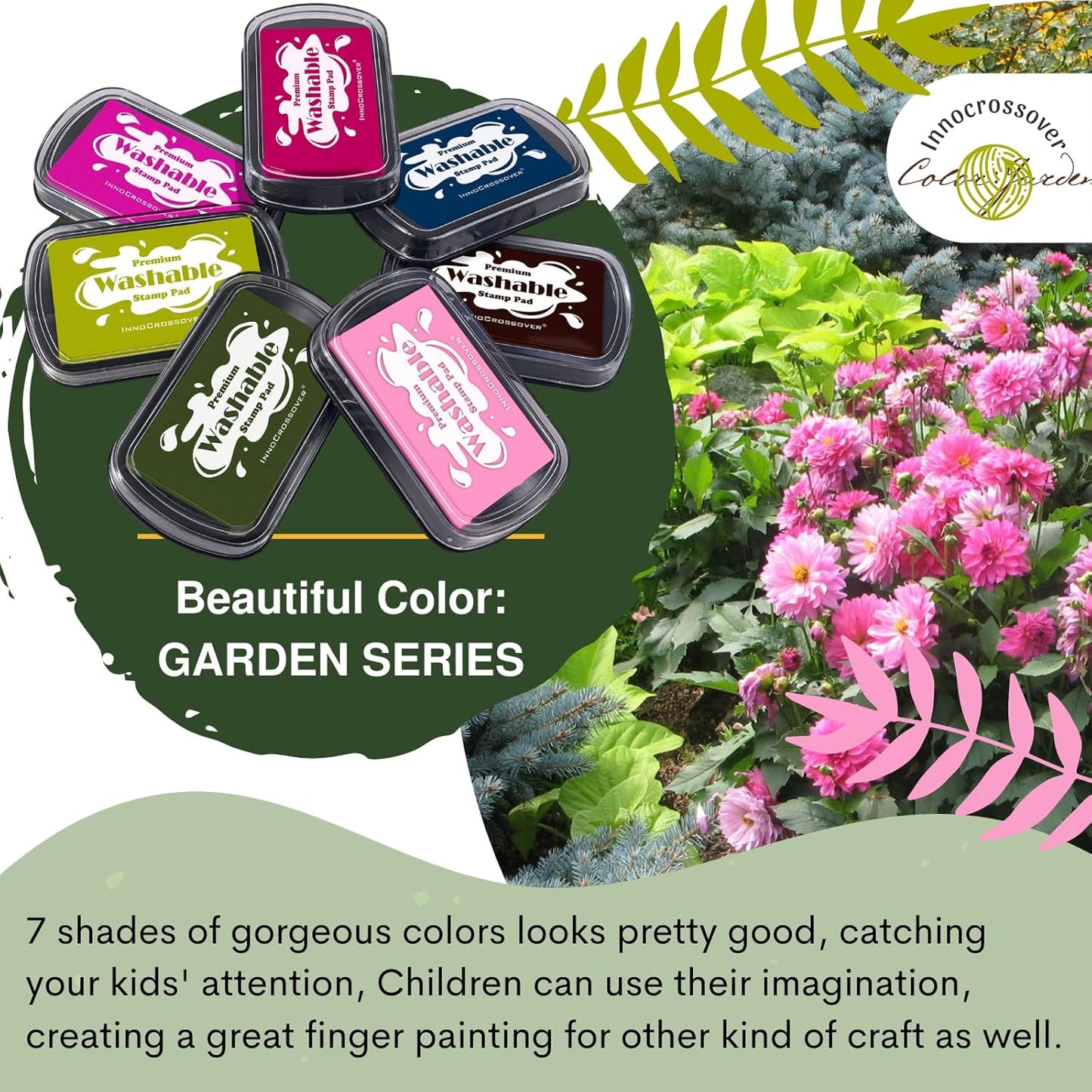 Washable Ink Pad, Stamps for Kids, Kids Crafts, Paw Print Kit, Baby Footprint Kit, Stamp Pads on Scrapbooking, Fingerprint Ink Pad, Easy to Wash Off Skin| Large | Safe Non-Toxic (Fuchsia)