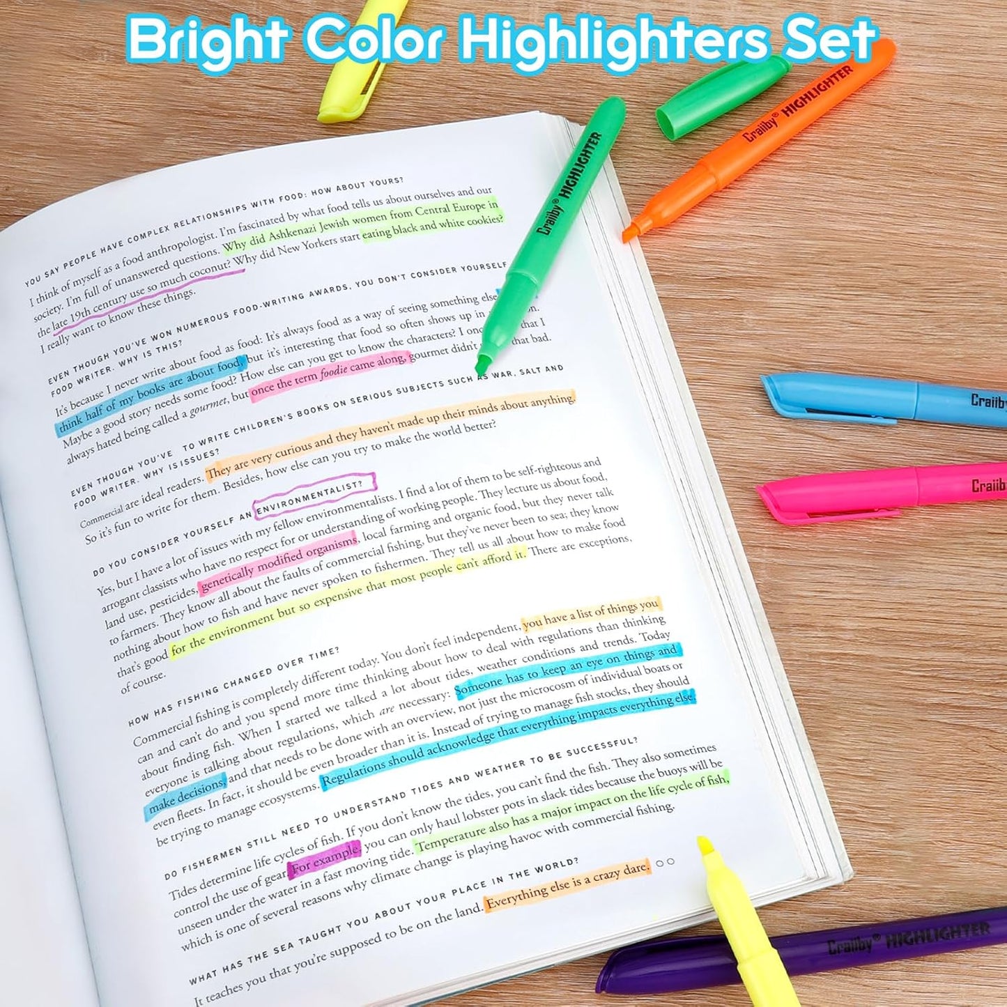 Highlighters, Chisel Tip, No Bleed, Assorted Colors, Dry-Quickly, 108 Count Bulk Pack