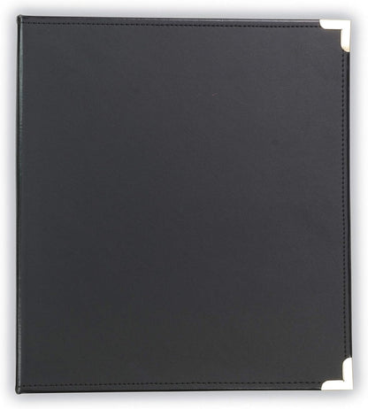 Samsill Classic Collection Leather 3 Ring Binder, Executive Presentation Portfolio, 0.5 Inch (Holds 100 Sheets), Brass Round Ring, Black