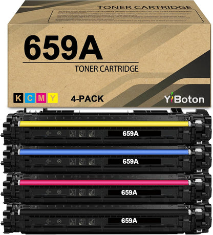 659 659A High Capacity Toner Cartridge Replacement for HP 659A 659X Toner Cartridges W2010A W2011A W2012A W2013A Compatible for Color Enterprise MFP M856DN M856X M776 M776DN M776Z M776ZS Printer