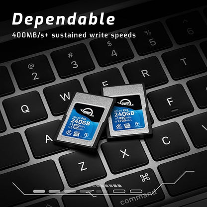 OWC 240GB Atlas Pro High Performance Cfexpress 4.0 Type A Memory Card Professional Grade, up to 1850MB/s Read and 1700MB/s Write Speed