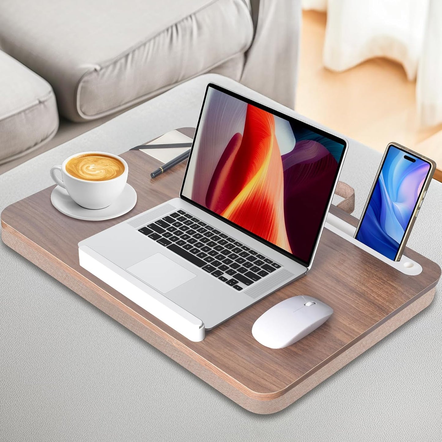 wishacc Lap Desk 24 inches Extra Large - Versatile and Comfortable for Work and Leisure