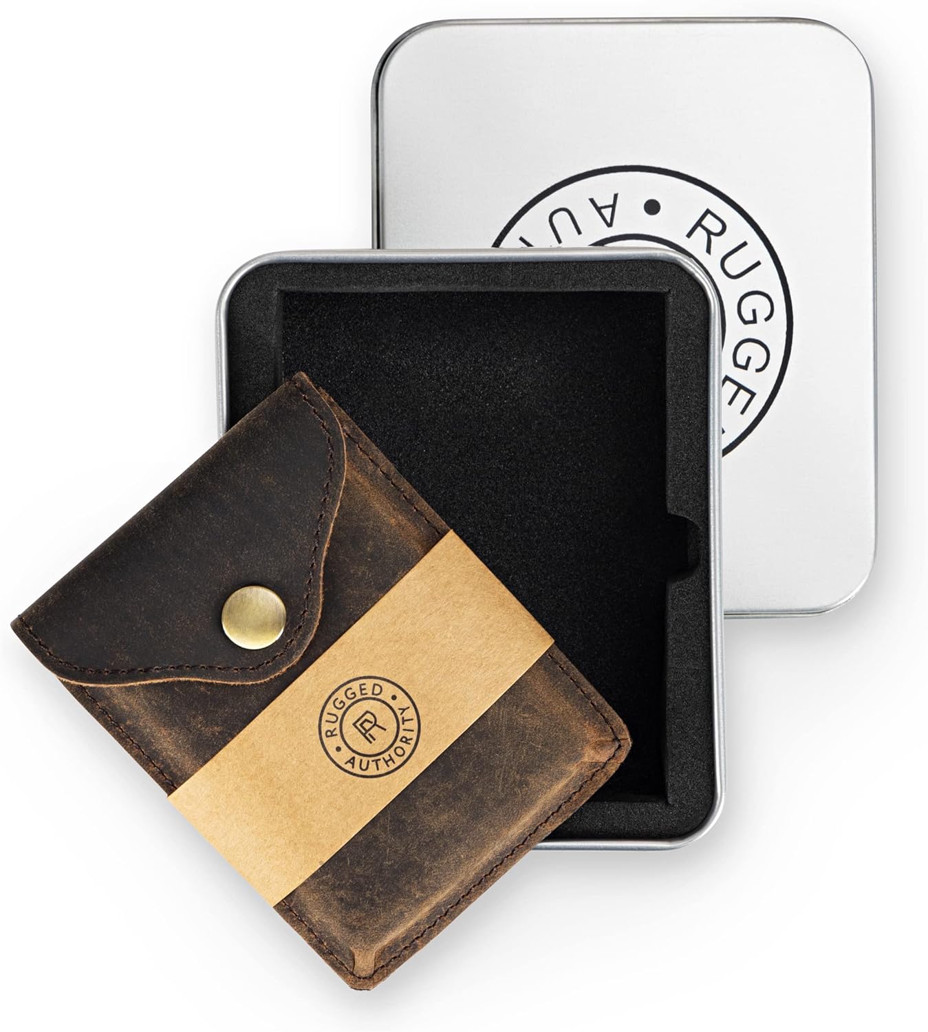 Brown Leather Card Holder with RFID Protection. Distressed leather Business Card Holder or Credit Card Wallet for Men or Women for your pocket or purse