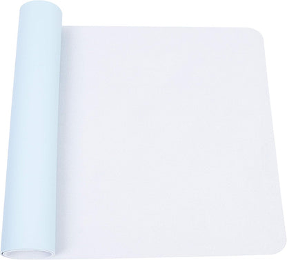 YSAGi Non-Slip Leather Desk Pad L Size, Waterproof Laptop Computer Desk Keyboard Mat, Table Protector Blotter Mat, Large Mouse Pad for Office/Work/Home/Decor(Sky Blue, 35.4" x 17")