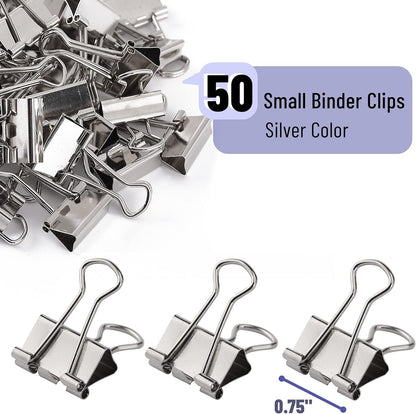 Mr. Pen Binder Clips - 50 Pack, 0.75 in Silver Mini Clips for Paper and Office Use