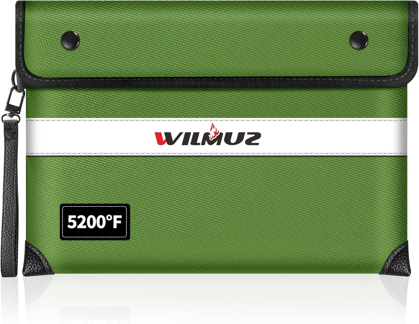 Upgraded Fireproof Document Bag 5200°F Heat Insulated,11"x7.7"Waterproof Fireproof Money Bag with Water-resistant Zipper,Fireproof Envelopes for Documents,Cash,Valuables(Green)