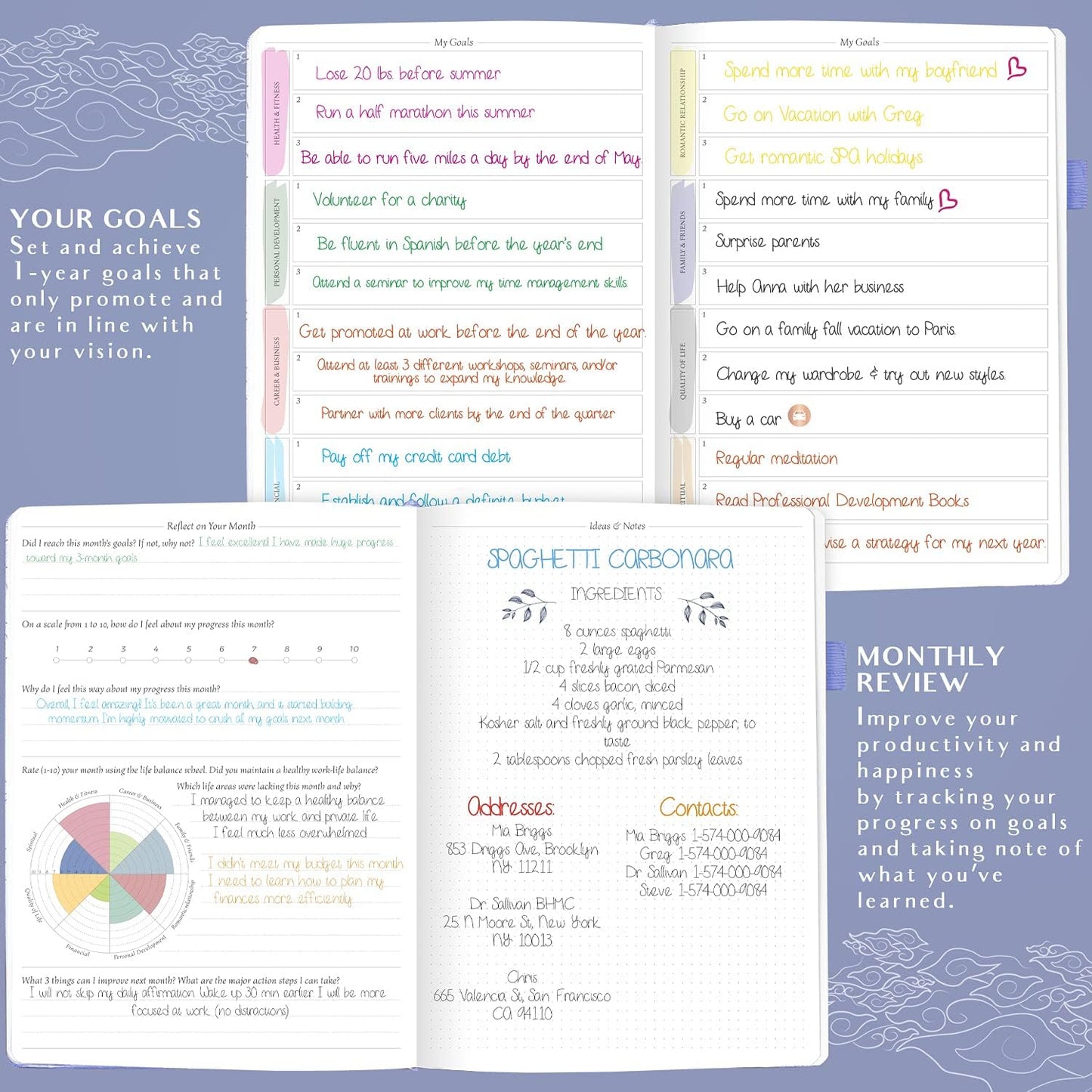 Legend Planner PRO Hourly Schedule - Weekly & Daily Organizer with Time Slots. Appointment Book Journal for Work & Personal, A4 (Periwinkle)