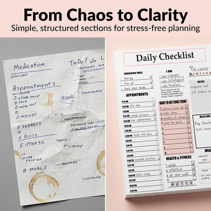 ADHD Planner for Adults & Women - 2025, 2026 Productivity Planner & Daily To Do List & Task Notepad, Neurodivergent Tools for Adults, Undated Full Focus Organization Pad with 50 Tear-Off Sheets, 8.5 x 11 Inch