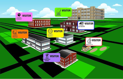 The Spoiled Office Custom Printed Visitor Sign in Book for School with 3" X 2" Peel Off Destination Carbonless Sheet w/500 Badges - Spiral Bound Log Book, Made in USA - Non-Expiring, Yellow with Logo