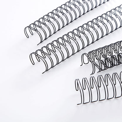 BNC Double Loop Wire Binding Rings Letter Size 3:1 Loops 32 Holes Black Color Pack of 100 (5/16 Inches)