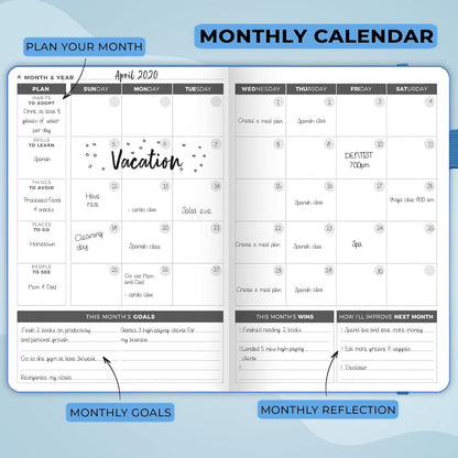 Clever Fox Planner – Undated Weekly & Monthly Planner for Productivity, Time Management & Goals – Organizer Journal – A5 (Sky Blue)