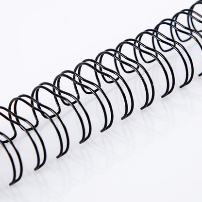 BNC Double Loop Wire Binding Rings Letter Size 3:1 Loops 32 Holes Black Color Pack of 100 (1/2 Inches)