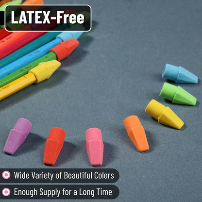Mr. Pen- Pencil Erasers Toppers, 500 Pack, Colorful, Latex Free, No Smudge, Mr Pen Erasers for Pencils