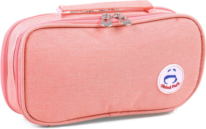 Pencil Case Pen Bag Holder Pouch Large Handle Big Capacity Desk Organizer Storage Marker Box Stationary Makeup Cosmetic Double Zippers for School Office Students Teen