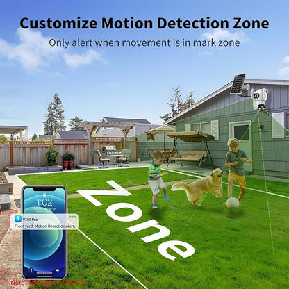 Solar Security Cameras Outdoor Wireless,Cameras for Home Security with Dual Lens,360° View Pan/Tilt,Color Night Vision,2-Way Audio,SD/Cloud Storage,2.4GHz WiFi(2 Pack)