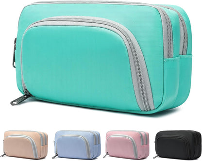 XQXA Pencil Pouch Large Capacity Pencil Case Organizer, Multifunctional Pencil Pouch with 3 Compartmens, Big pencil bags with zipper Office Travel Men Women (01-Mint Green)
