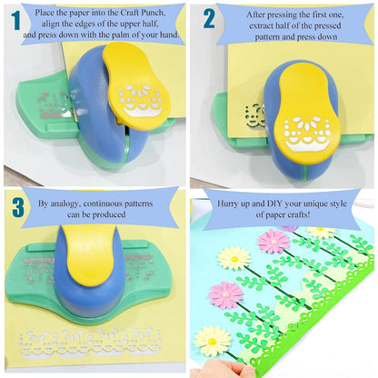 MIAO JIN Love in The Box Craft Punch Hemming and Border Punch Set - Edge and Fancy Punch - DIY Art, Scrapbooks, Gift & Wedding Cards