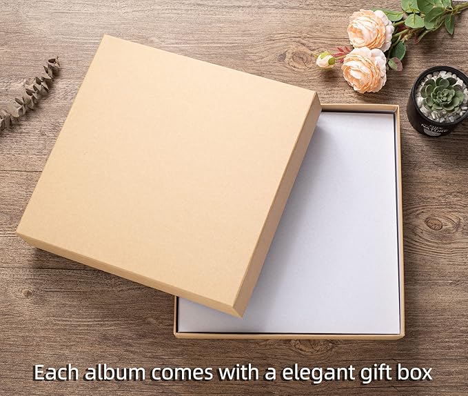Large Photo Album Self Adhesive 4x6 5x7 3x5 8.5x11 Scrapbook Magnetic Album DIY Scrap Book Length 13 x Width 12.8 (Inches) 120 Sticky Pages Linen Cover DIY Photo Album (White)