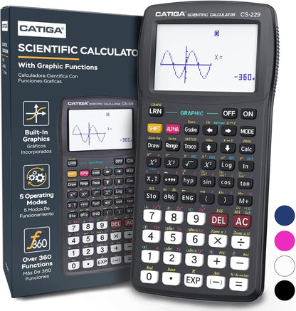 CATIGA Scientific Calculator with Graphic Functions, Multiple Modes with Intuitive User Interface for Beginners and Advanced Courses, High School or College, CS-229