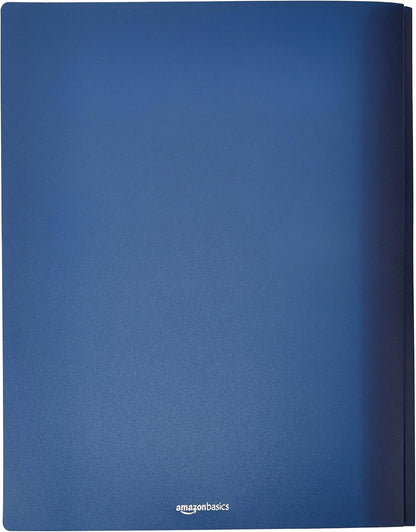 Amazon Basics Letter Size Clear Front Poly Report Cover with Metal Prong Fasteners - 25-Pack, Assorted Black and Navy