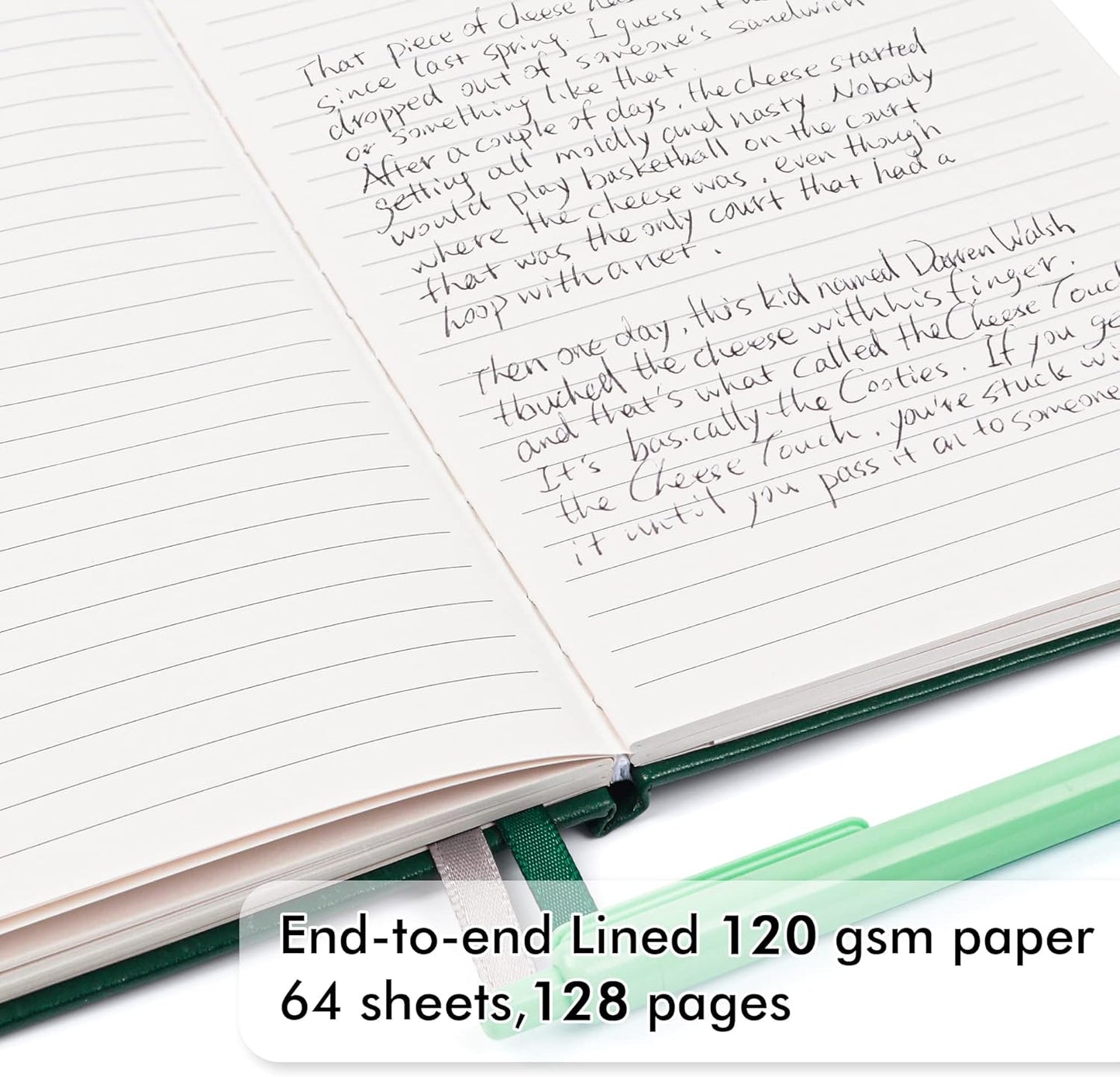 feela 12 Pack Notebooks Journals Bulk with 12 Black Pens, A5 Hardcover Notebook Classic Ruled Journal Set with Pen Holder for School Business Work Travel Writing, 120 GSM, 5.1”x8.3”, Dark Green