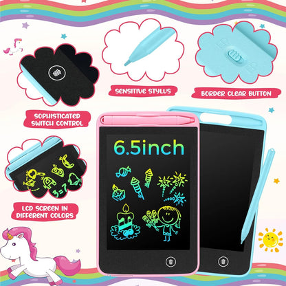 Zhehao 20 Pcs LCD Writing Tablet for Kids 6.5 Inch Colorful Doodle Board LCD Writing Board Kids Portable Electronic Drawing Board Erasable Drawing Pad Reusable Writing Pad for Kid (Black, Blue, Pink)