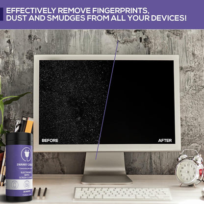 Screen Cleaner Wipes: Electronic Wipes for Screens - Computer Screen Wipes for Lens, Phone, Tv Screen and Monitor Cleaning - Tech Wipes & Microfiber Cloth (Canister, 300 Count)