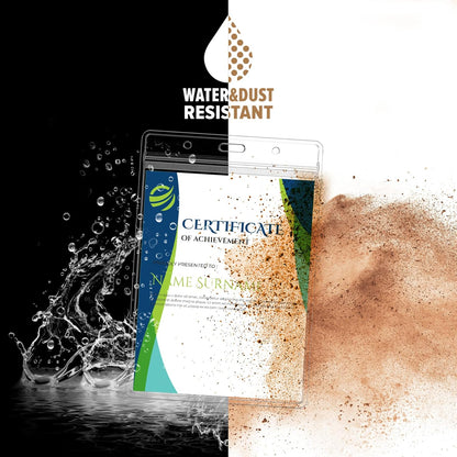 50 Pcs Vertical Clear ID Badge Holders, 3.5×2.5 Inch Waterproof PVC Plastic Badge Holders with Resealable Zip, Fits RFID/Proximity/Badge Swipe Cards, Credit Cards, Office, School, Events