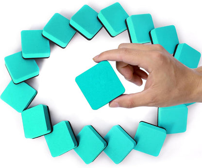 Dry Erase Erasers, 48 Pack Magnetic Whiteboard & Chalkboard Cleansers, Small Magnetic Erasers (Green)