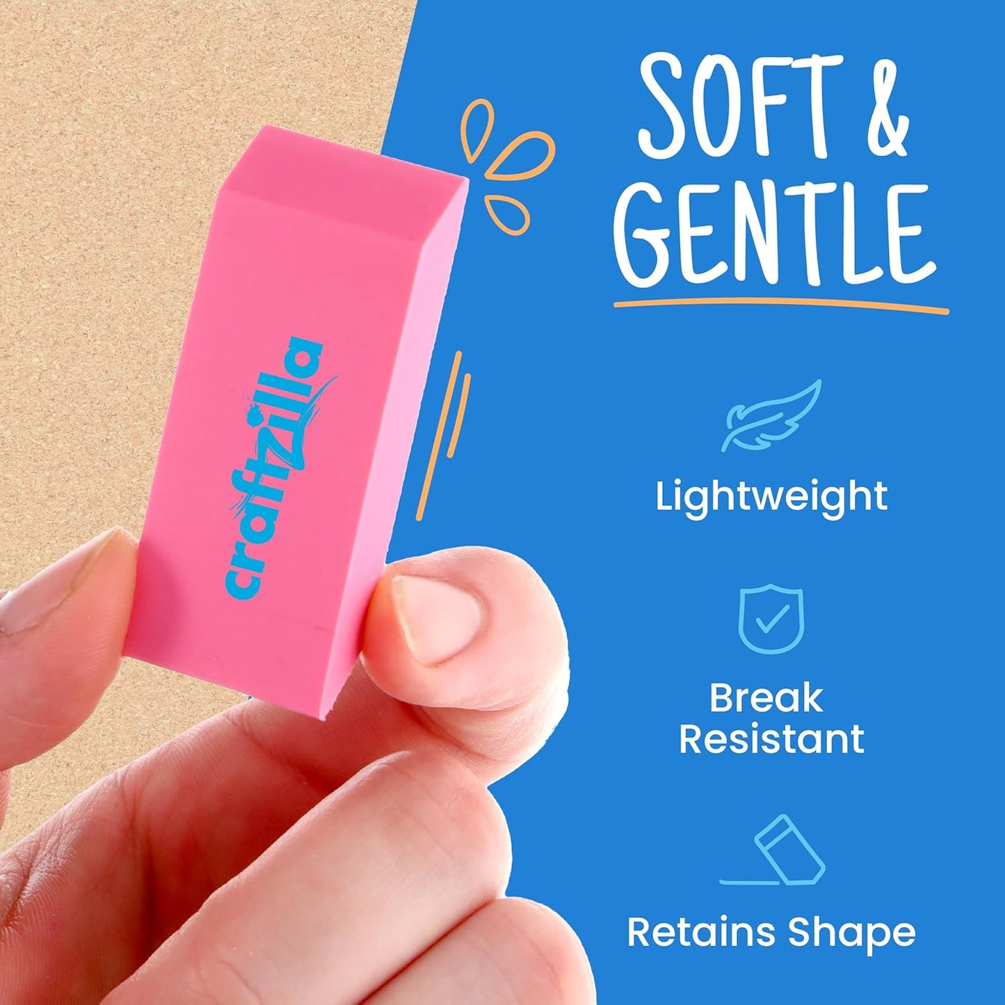 Pink Erasers Bulk 100 Pack - Large Latex- Free Bulk Erasers for Kids, Classroom, and School Supplies - Ideal for Pencils and Drawing - Teacher Supplies - Borradores Escolares