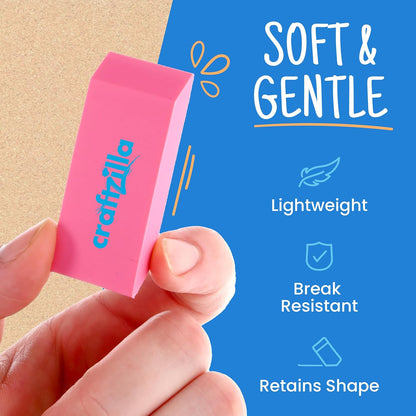Pink Erasers Bulk 100 Pack - Large Latex- Free Bulk Erasers for Kids, Classroom, and School Supplies - Ideal for Pencils and Drawing - Teacher Supplies - Borradores Escolares